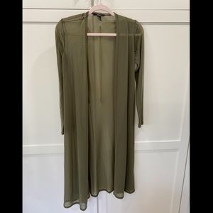 Forever 21 forest green mesh duster size S worn once